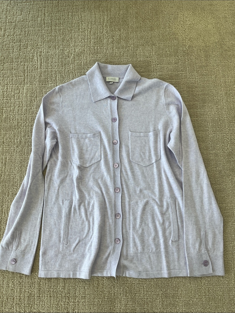 Lilac Button-Up Knit Cardigan